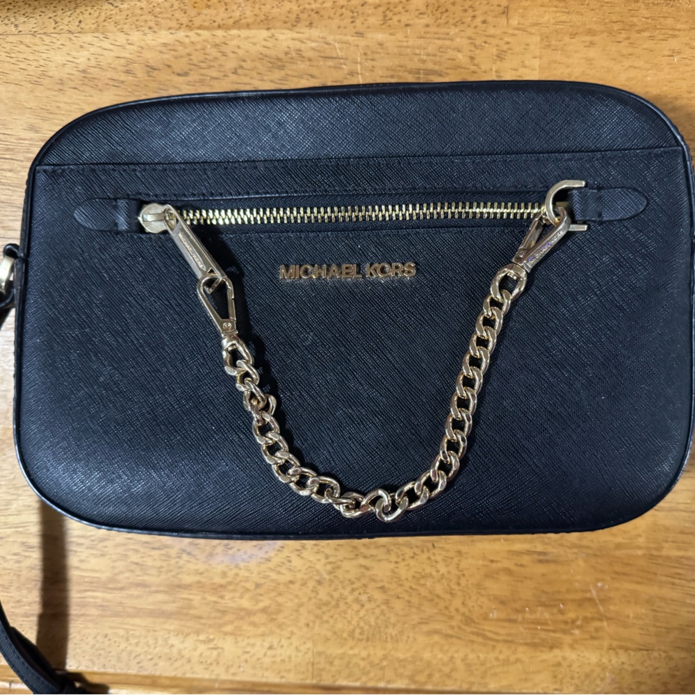 Michael Kors Black Bag with Gold Chain